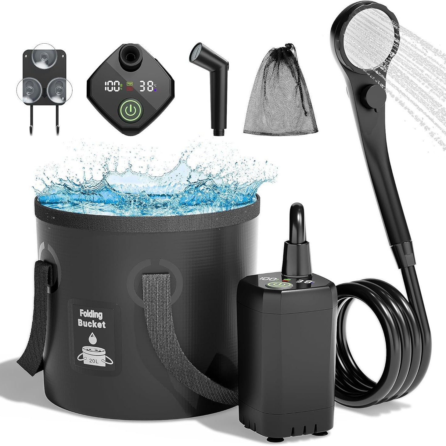 Outdoor Camping Shower - Portable Self-Priming Electric Outdoor Shower Simple