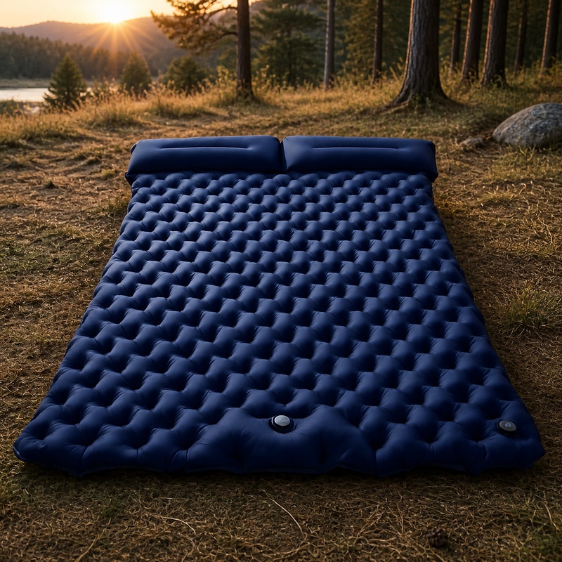 Outdoor Inflatable Camping Tent With Air Pump - Portable Double Air Mattress for Camping,