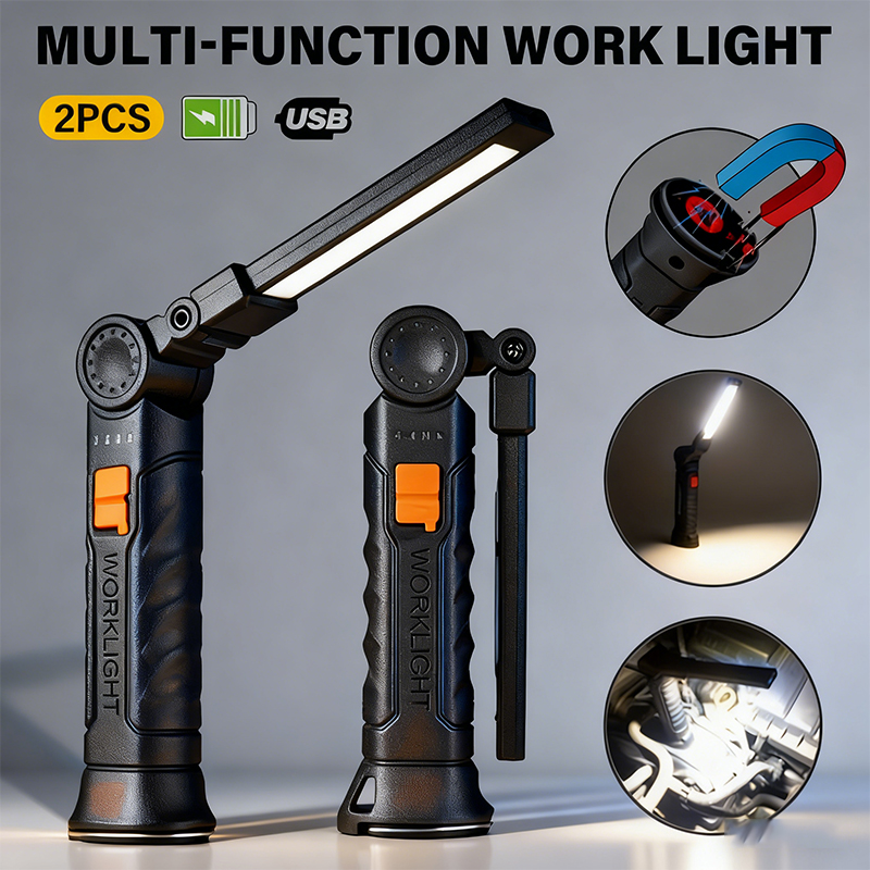 Outdoor Camping Lamp - Portable COB LED Flashlight USB Rechargeable