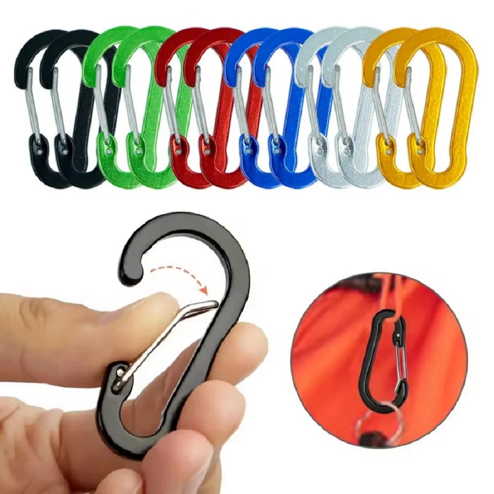 Outdoor Camping Adventure - 12PCS Multi-Tool Carabiner Clips Small Outdoor