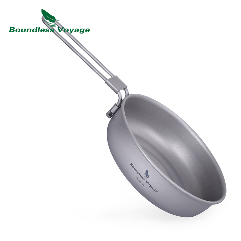 Camp Cooking Set - Boundless Voyage Ultra-light Titanium Frying Pan