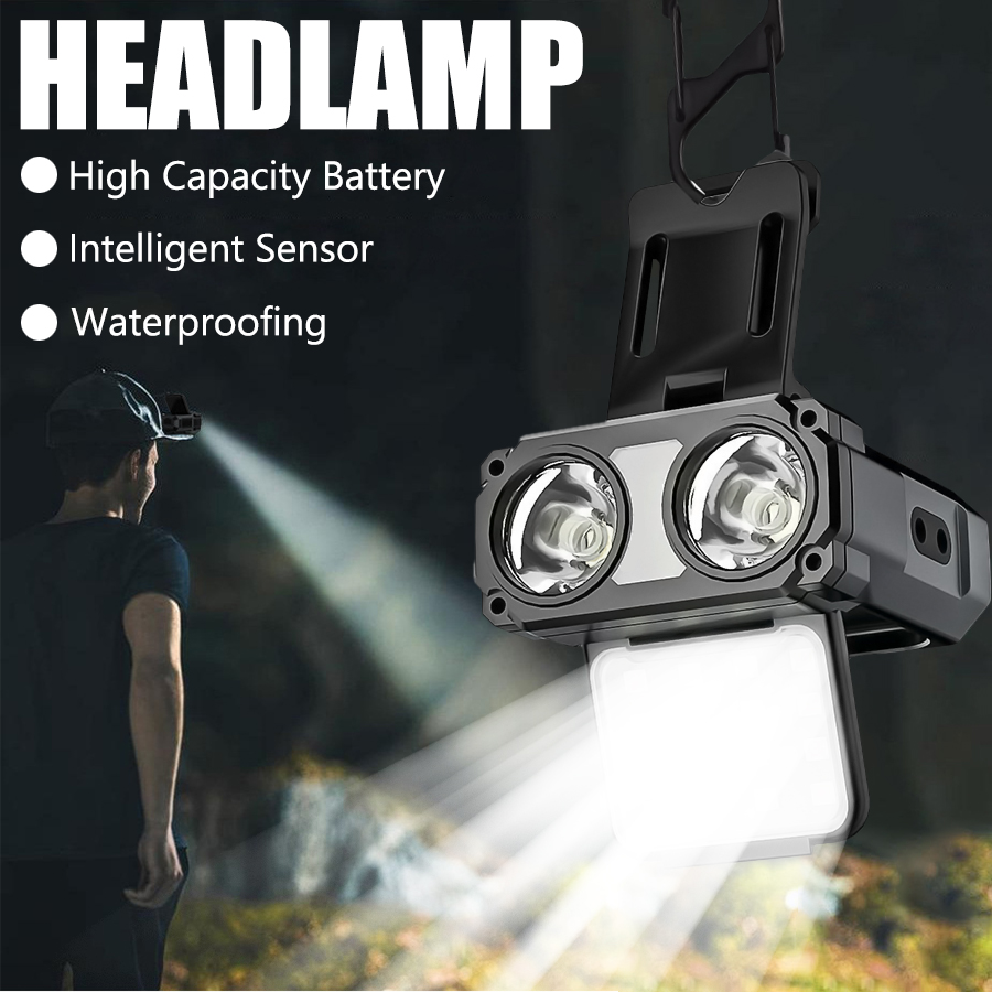 Outdoor Camping Adventure - Sensor COB LED Headlamp Cap Clip