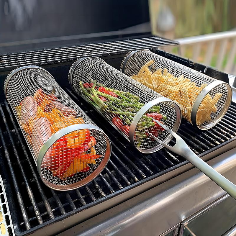 Outdoor Camping Grill - Stainless Steel Portable Barbecue Grill Net,