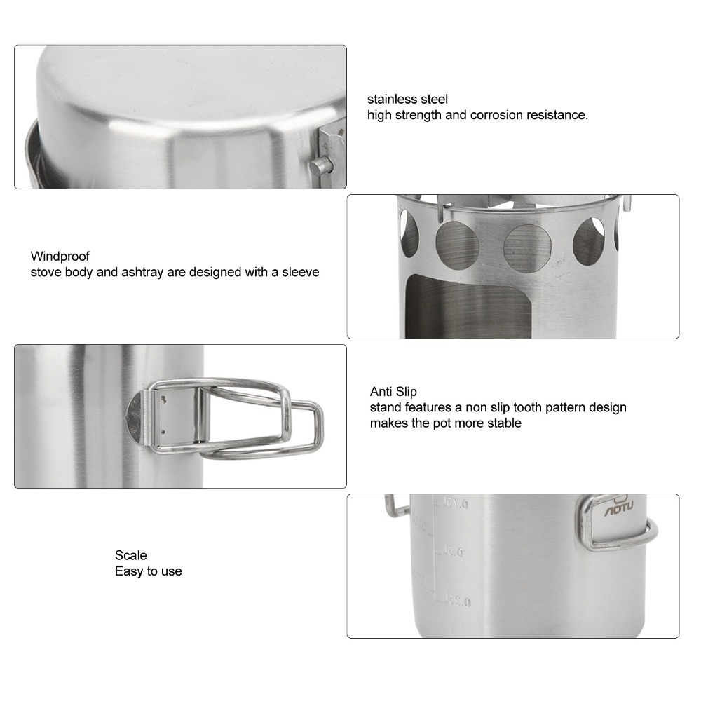 Durable Stainless Steel Campin - Camp Cooking Set recension och pris