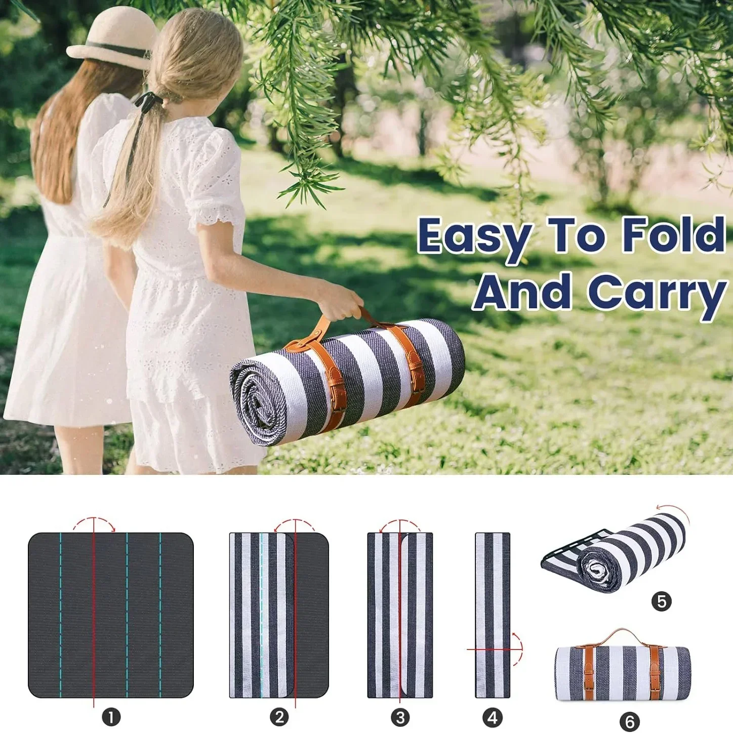 Waterproof picnic blanket, lar - Outdoor Camping Mats Large recension och pris
