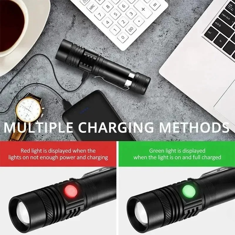 Rechargeable T6 Handheld Flash - Outdoor Camping Adventure recension och pris