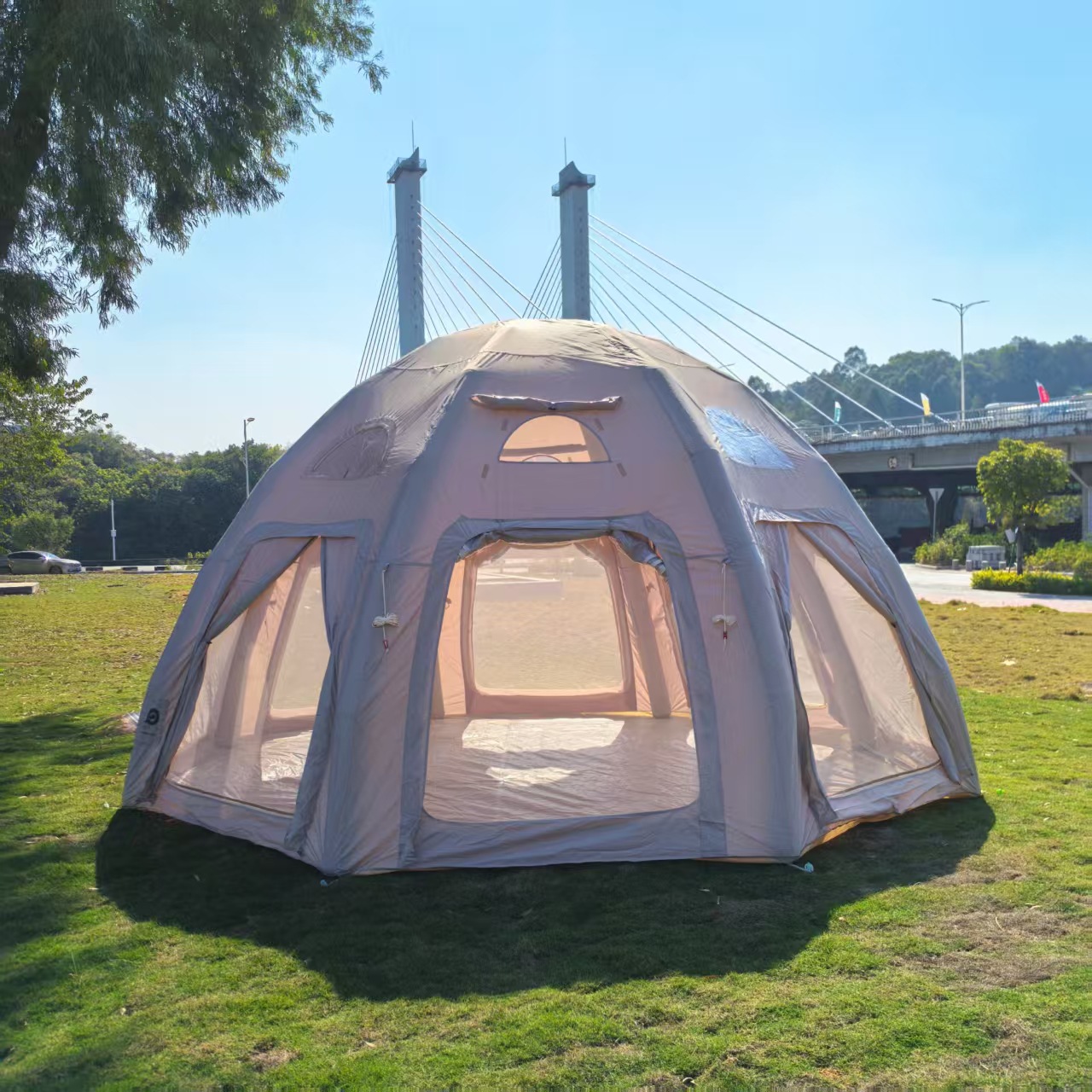 4m 5m Automatic Large Inflatab - Outdoor Inflatable Camping Tent With Air Pump recension och pris