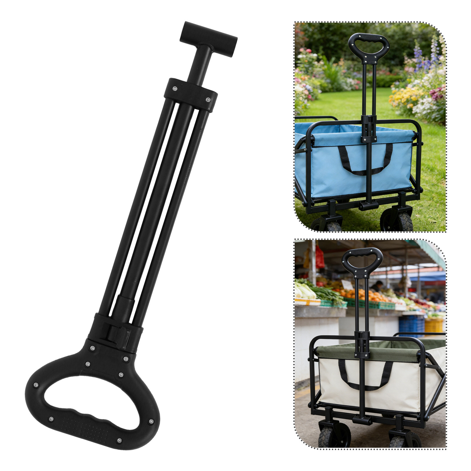 1Set Folding Wagon Push Handle - Outdoor Camping Trolley recension och pris