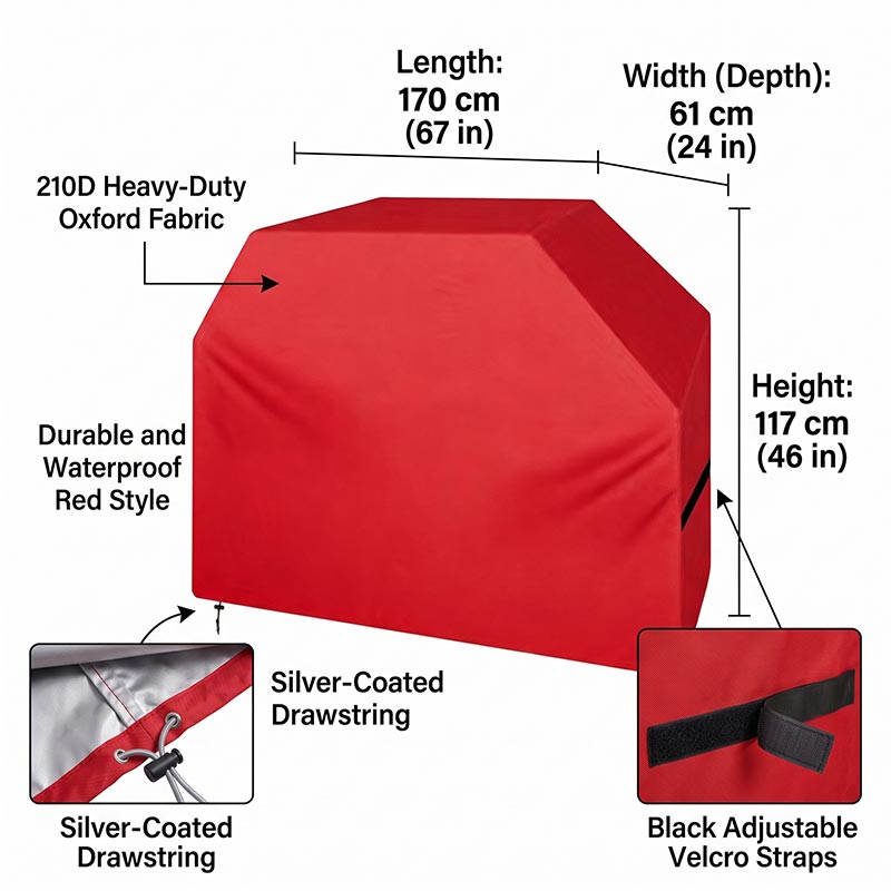 210D BBQ Cover Dustproof Water - Outdoor Camping Grill recension och pris