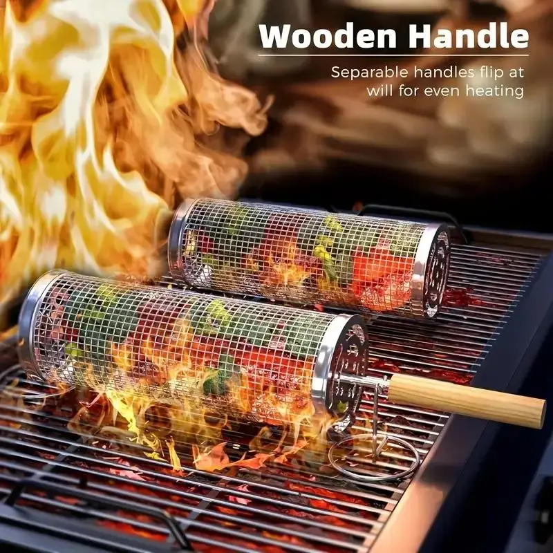 Stainless Steel BBQ Grill Bask - Outdoor Camping Grill recension och pris