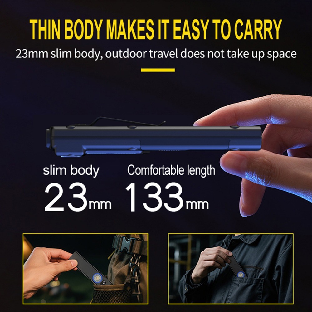 Ultra-Thin EDC Rechargeable LE - Outdoor Camping Adventure recension och pris