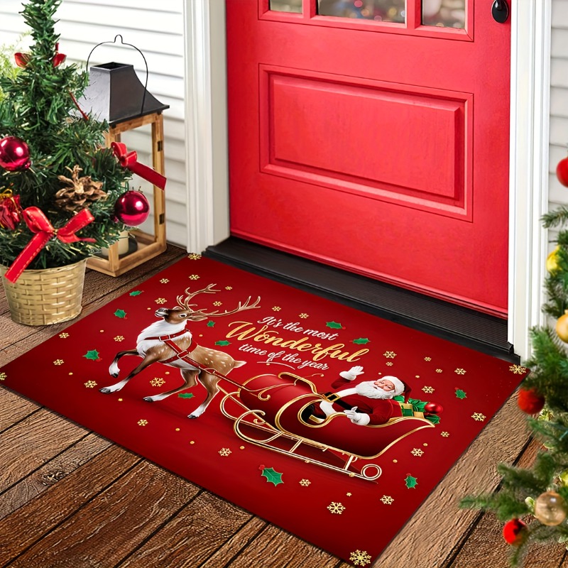 Red Christmas Flannel Doormat  - Outdoor Camping Quotes recension och pris
