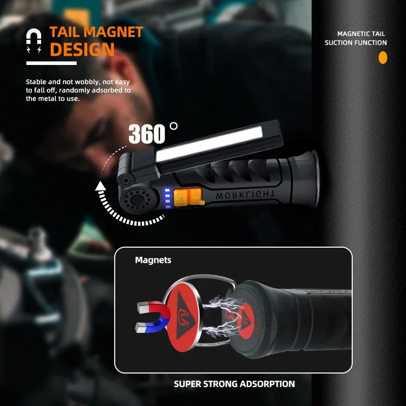 Portable COB LED Flashlight Re - Outdoor Camping Lamp recension och pris