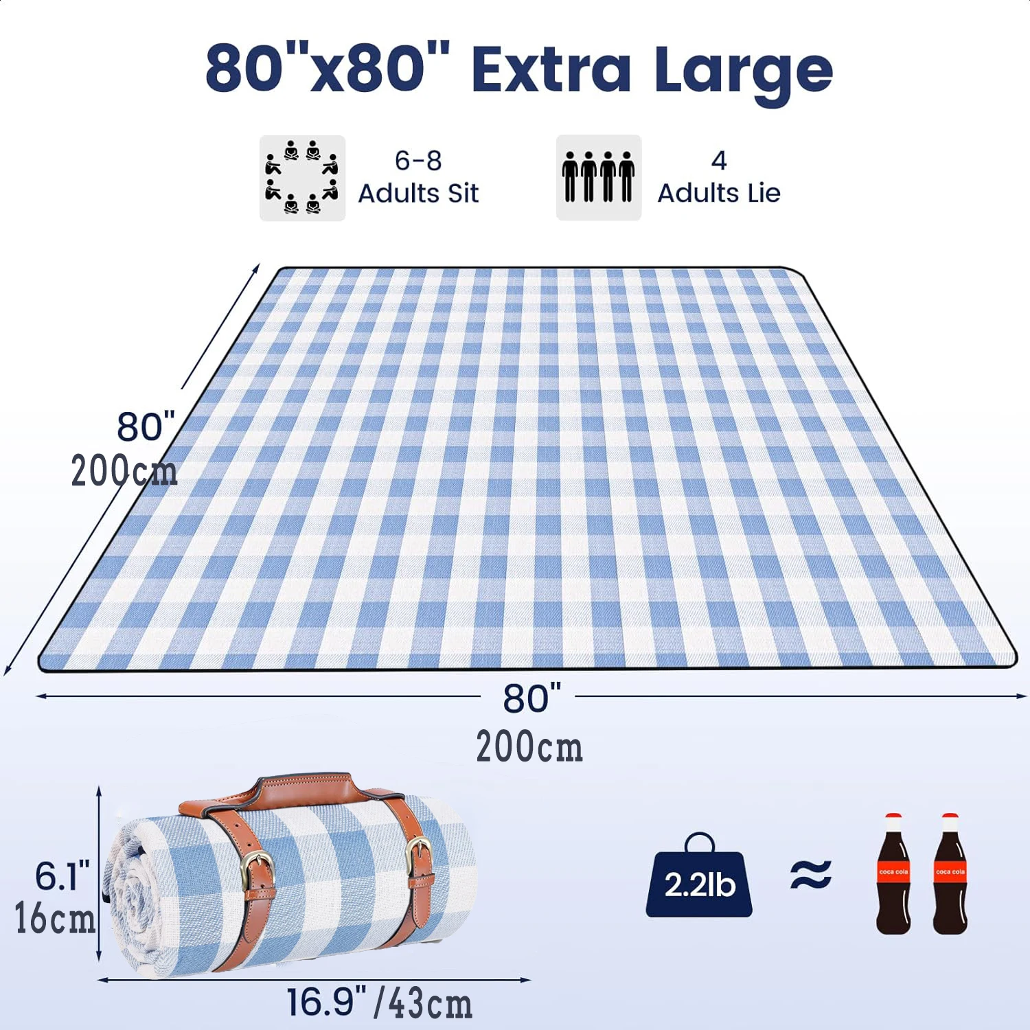 ZHUOHUA Picnic Blanket Extra L - Outdoor Camping Rug Waterproof recension och pris