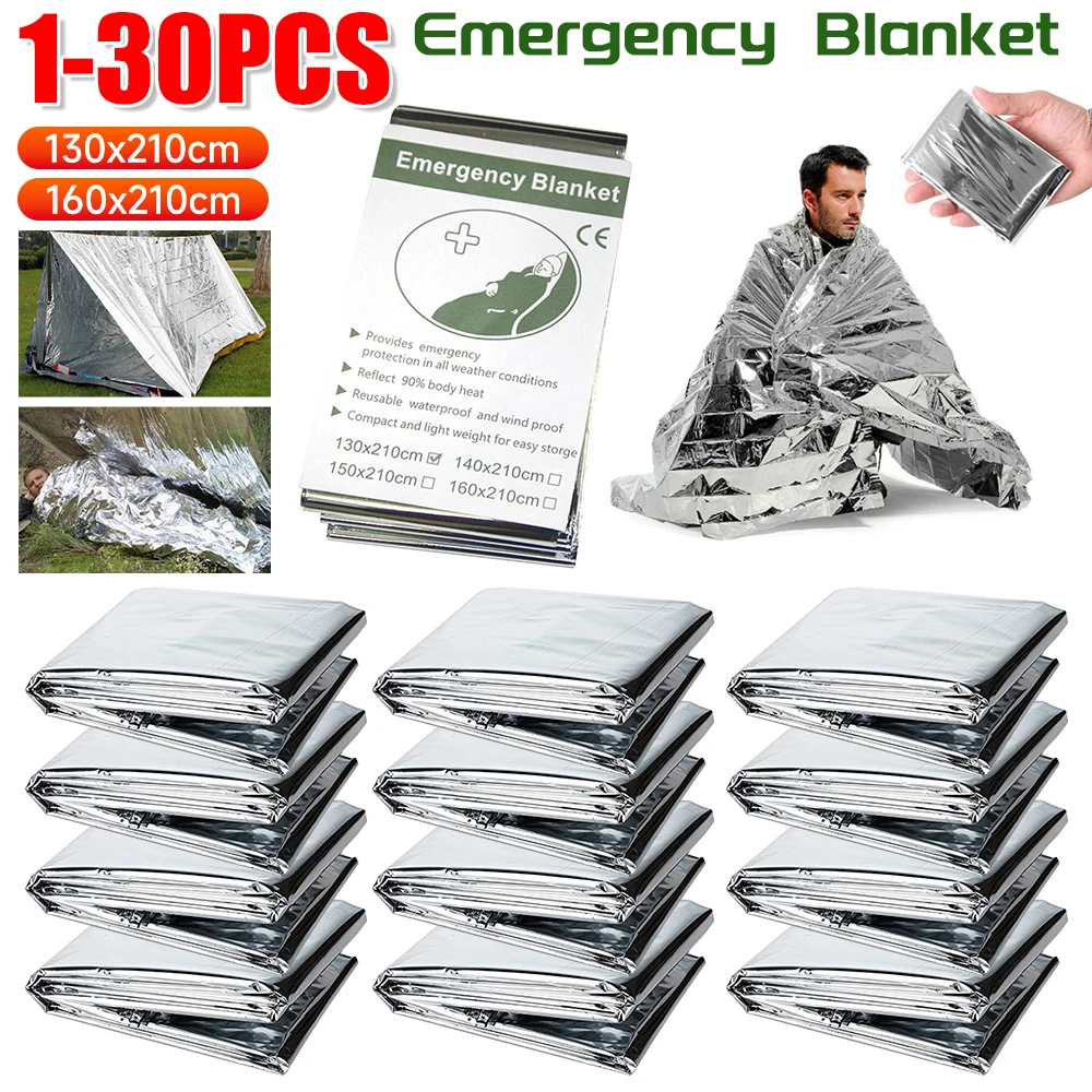 1-30PCS Emergency Blanket Outd - First Aid Kit Camping recension och pris